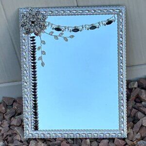 Vintage Jewelry Decorated Mirror